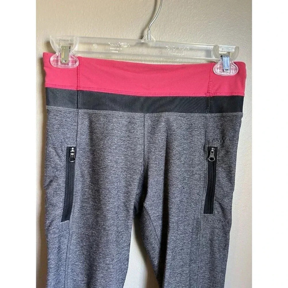 Lululemon Inspire Tight II Deep Coal Grey And Pink Mesh Size 4 Leggings, Pockets - Picture 3 of 9